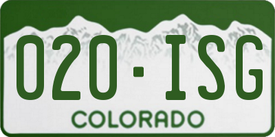 CO license plate 020ISG