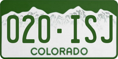 CO license plate 020ISJ