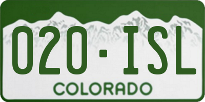 CO license plate 020ISL