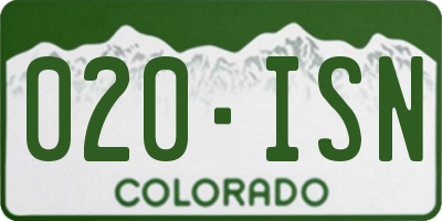 CO license plate 020ISN