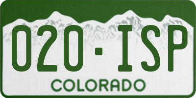CO license plate 020ISP