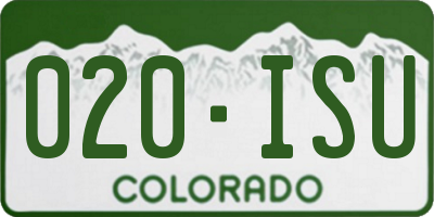 CO license plate 020ISU