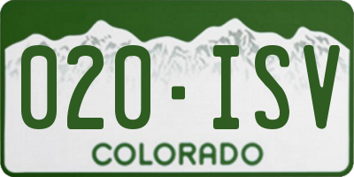 CO license plate 020ISV