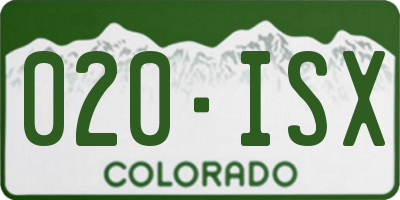 CO license plate 020ISX