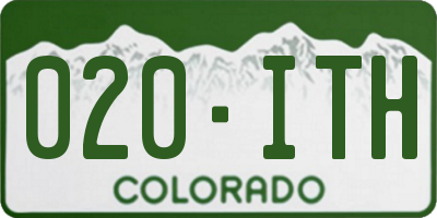 CO license plate 020ITH