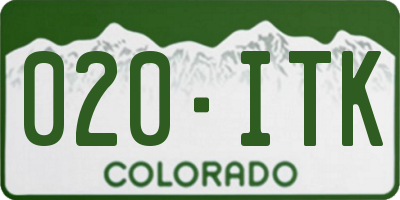 CO license plate 020ITK
