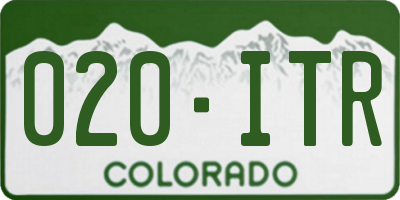 CO license plate 020ITR
