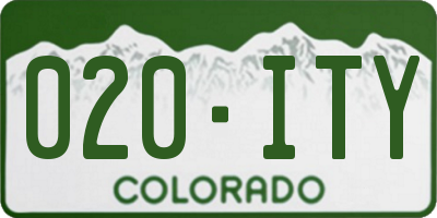 CO license plate 020ITY