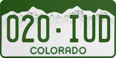 CO license plate 020IUD