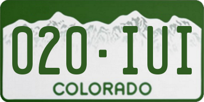 CO license plate 020IUI