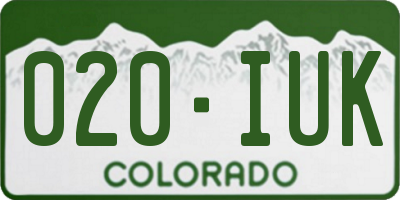 CO license plate 020IUK