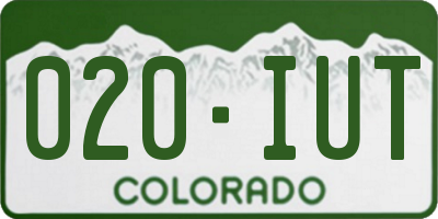 CO license plate 020IUT