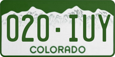 CO license plate 020IUY