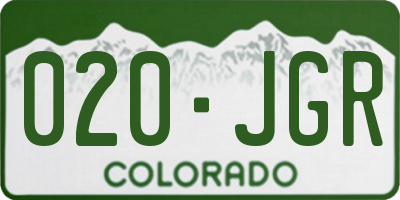 CO license plate 020JGR