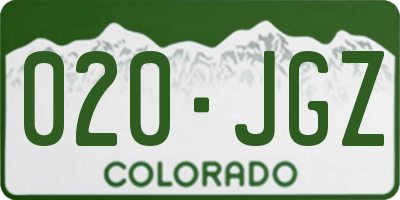 CO license plate 020JGZ