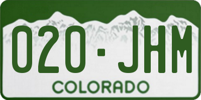CO license plate 020JHM