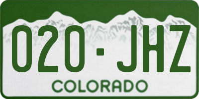 CO license plate 020JHZ