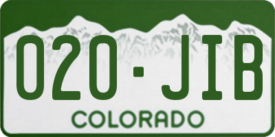 CO license plate 020JIB