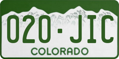 CO license plate 020JIC