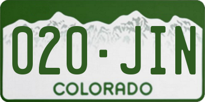 CO license plate 020JIN