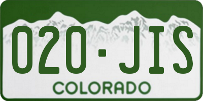 CO license plate 020JIS