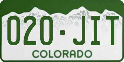 CO license plate 020JIT