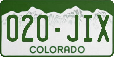 CO license plate 020JIX