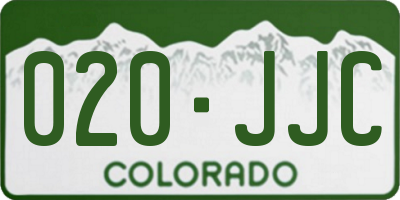 CO license plate 020JJC