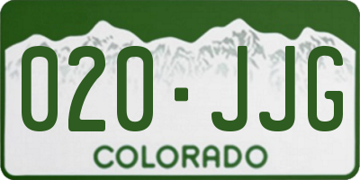 CO license plate 020JJG