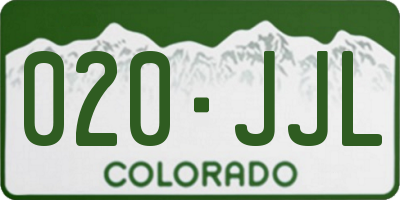 CO license plate 020JJL