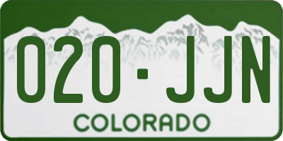 CO license plate 020JJN