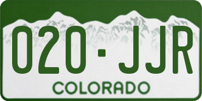 CO license plate 020JJR