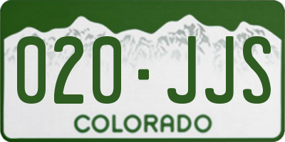 CO license plate 020JJS