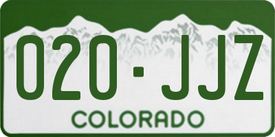 CO license plate 020JJZ