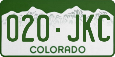 CO license plate 020JKC