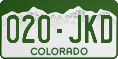 CO license plate 020JKD