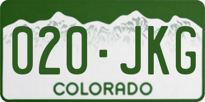 CO license plate 020JKG