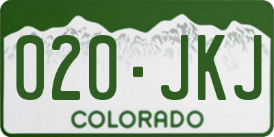 CO license plate 020JKJ