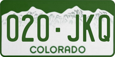CO license plate 020JKQ
