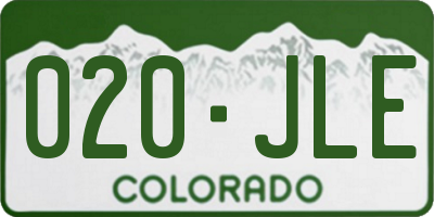CO license plate 020JLE
