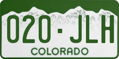 CO license plate 020JLH