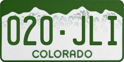 CO license plate 020JLI