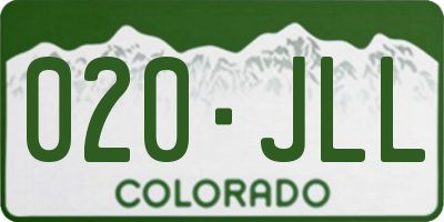 CO license plate 020JLL
