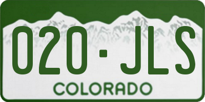 CO license plate 020JLS
