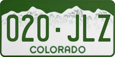 CO license plate 020JLZ