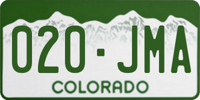 CO license plate 020JMA