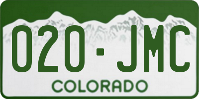 CO license plate 020JMC