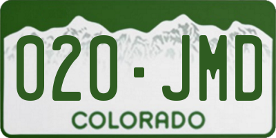 CO license plate 020JMD