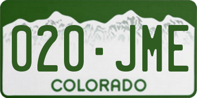 CO license plate 020JME