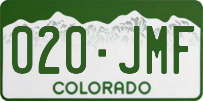 CO license plate 020JMF